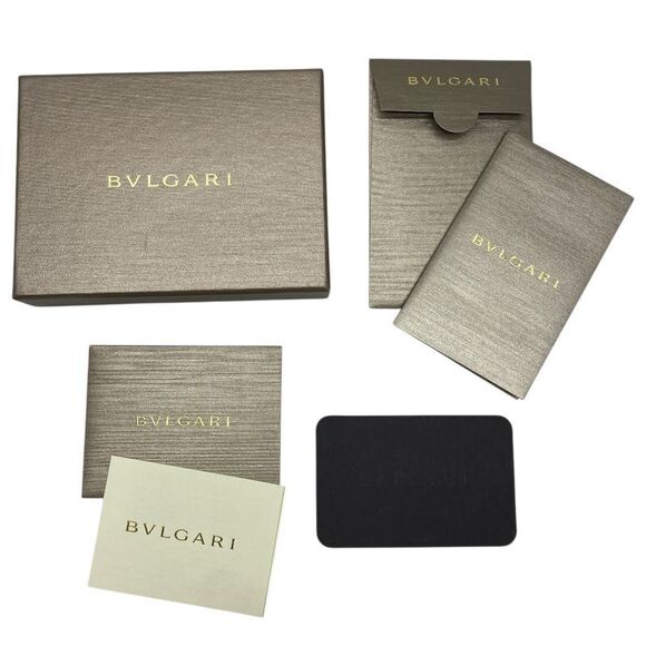 Bvlgari Coin Case Coin Purse Coin Purse Card Case Logo Black Grain Leather - Picture 10 of 10